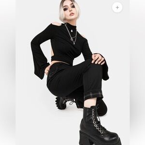 Disturbia Clover Check Contrast Gothic Trousers Size 16 NWT